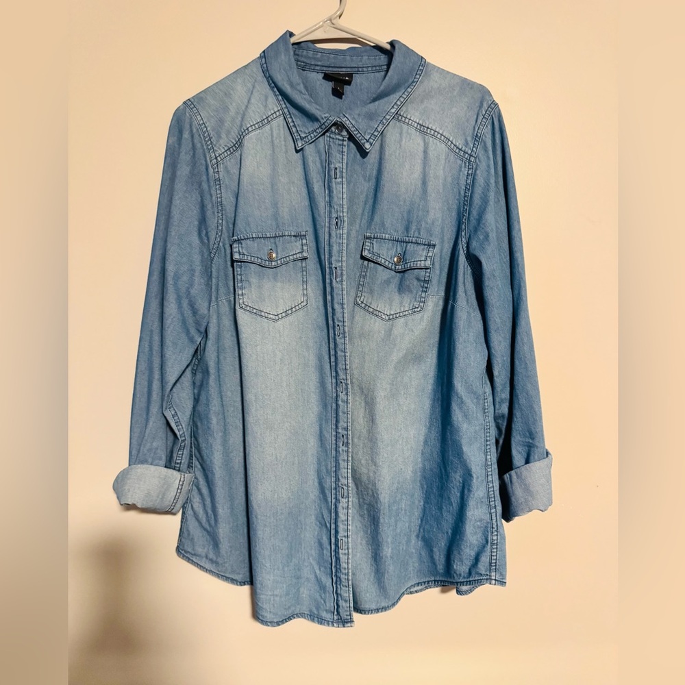 Torrid Blue Denim Button-Up Shirt